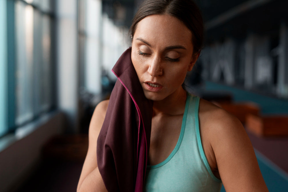 Woman with low electrolyte symptoms after exercise