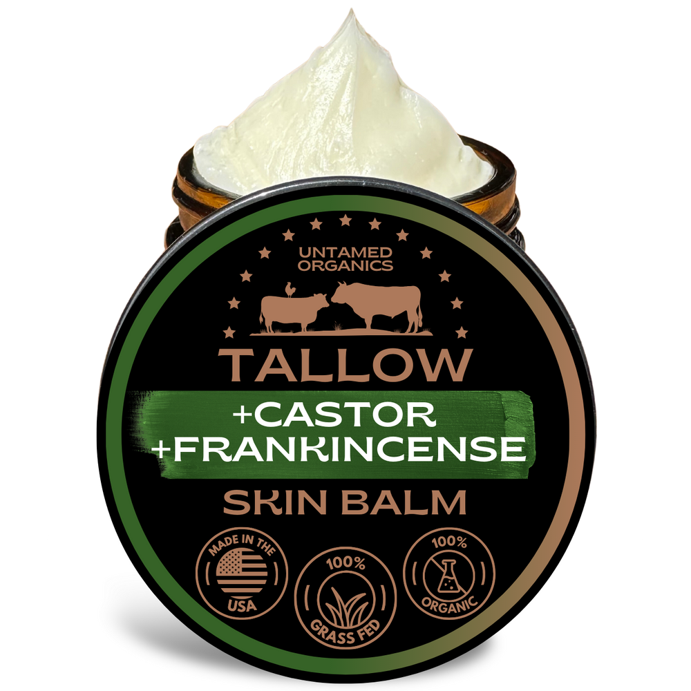 Untamed Organics: Tallow, Castor, & Frankincense Skin Balm | 2 oz Glass Jar