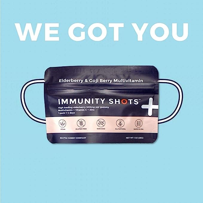 Seattle Gummy Company Elderberry & Goji Berry Immunity Shots Gummy Vitamins | 12-Pack