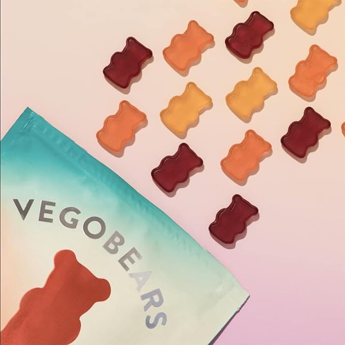 VegoBears Santa Monica Vegan Gummy Bears – Organic Fruity Gummy Bears, Non-GMO, Banana, Pineapple, & Strawberry Gummies 4 Ounce