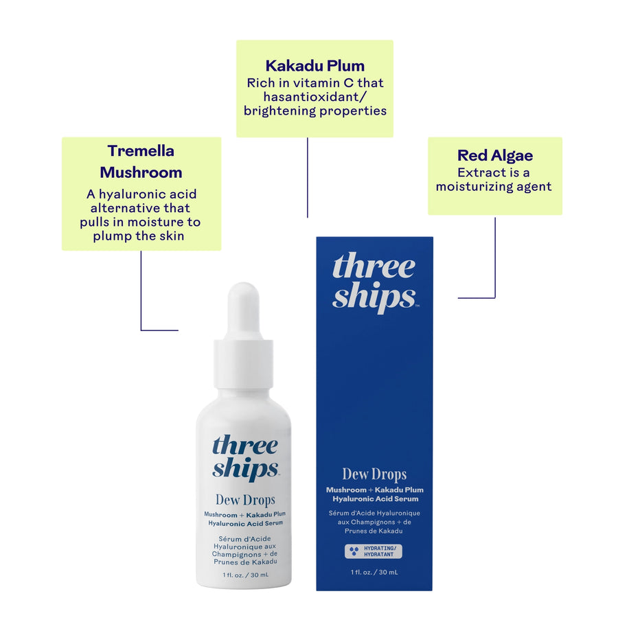 Three Ships: Dew Drops Mushroom + Kakadu Plum Hyaluronic Serum