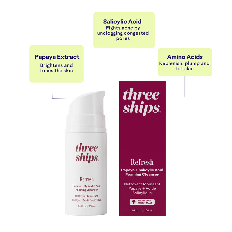 Three Ships: Refresh Papaya + Salicylic Acid Foaming Cleanser