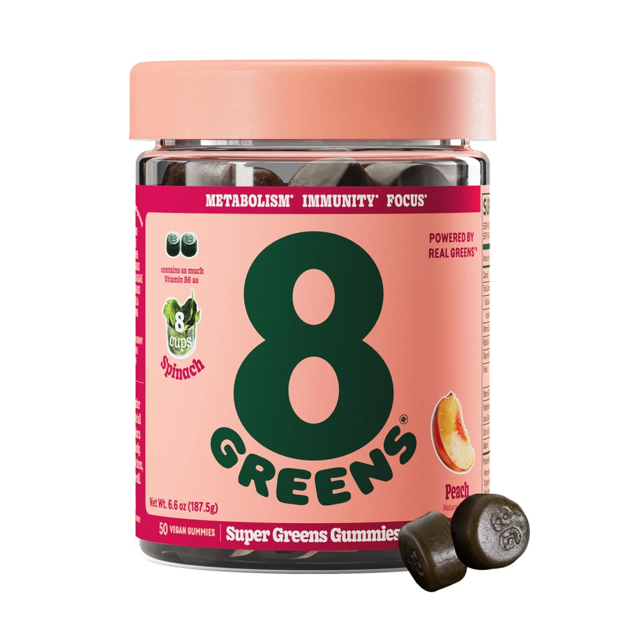 8Greens Daily Greens Vegan Gummies Dietary Supplement - Peach