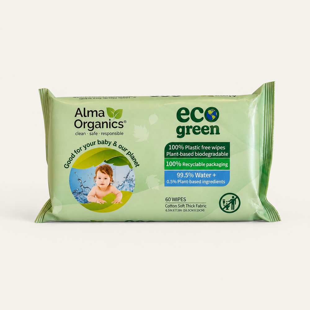 Alma Organics: Eco Green Baby Wipes - 60 Wipes