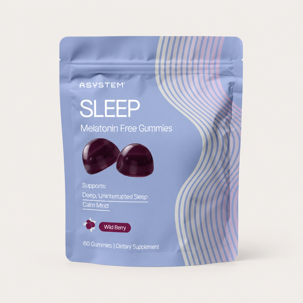 Asystem Sleep Gummies: Wild Berry, Melatonin-Free - 60 Gummies