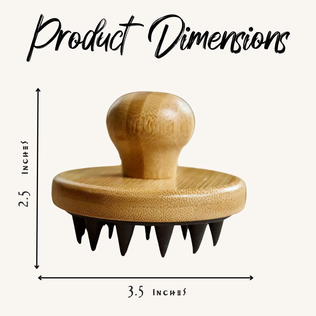 Wooden brush with measurements on a white background