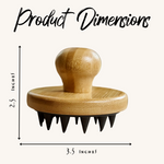 Wooden brush with measurements on a white background