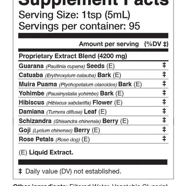Euphoria Elixir Supplement Facts
