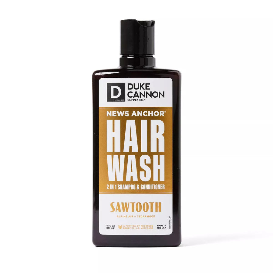 Duke Cannon Supply -  News Anchor Hair Wash - 2 in 1 Shampoo and Conditioner - Sawtooth