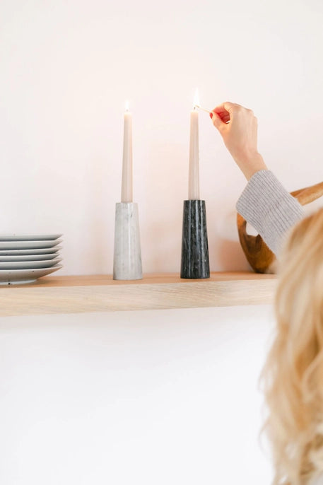 Ivymore Living: Marble Tapered Candle Holders - Thumbnail 3