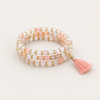 Karma And Luck Rose Quartz & Moonstone Wrap Bracelet