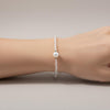 Karma And Luck Utmost Clarity - Crystal Quartz April Birthstone with Pearl Bracelet