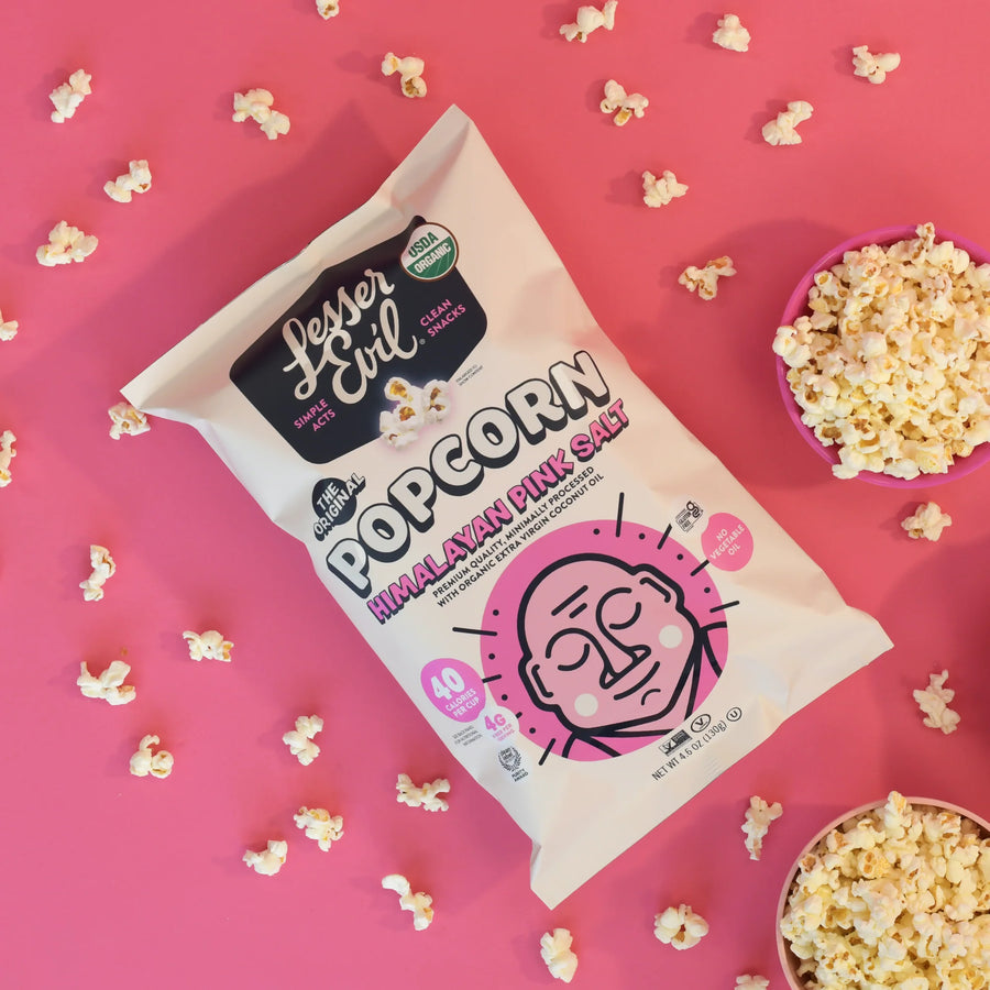 Lesser Evil: Himalayan Pink Salt Organic Popcorn