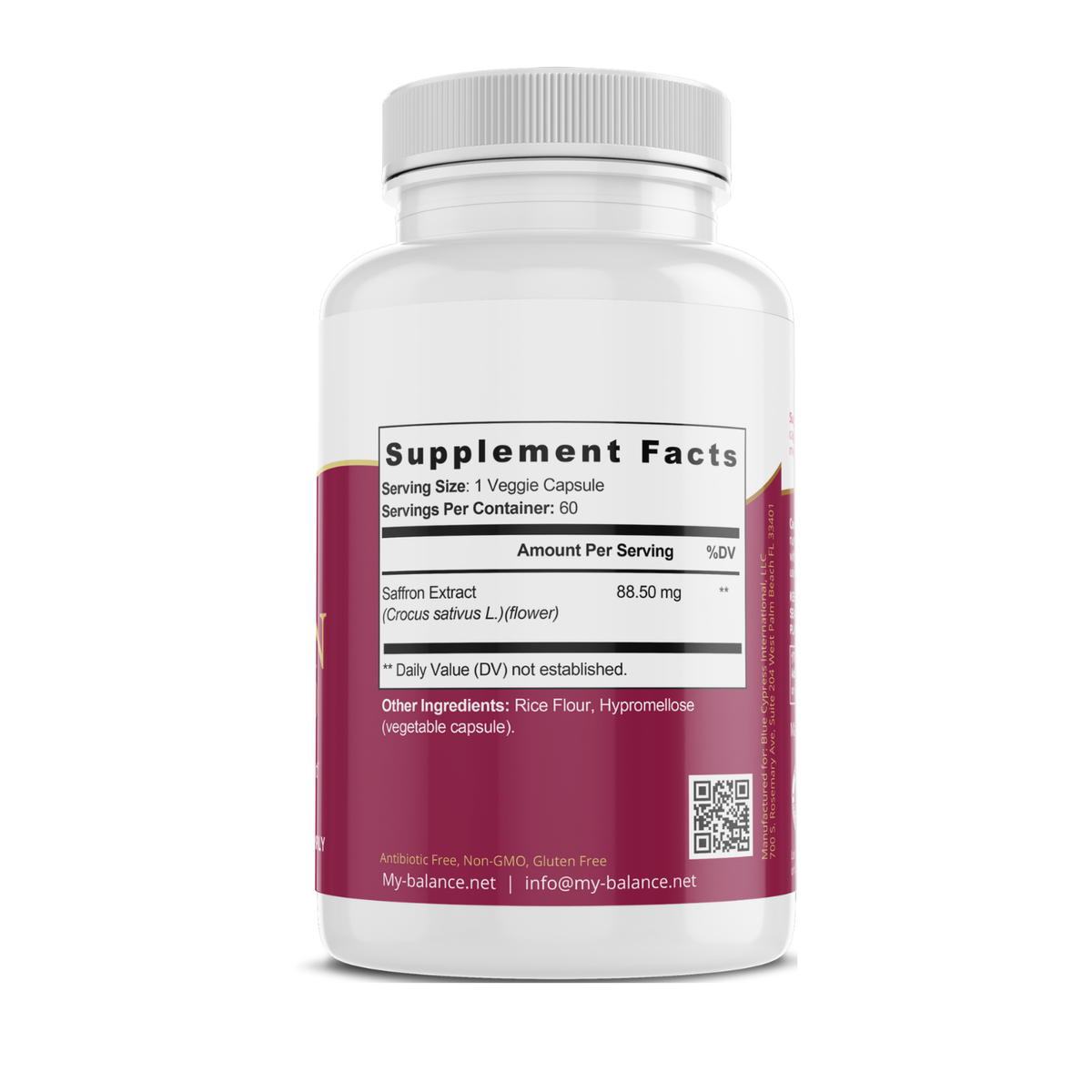 Pure Saffron Supplement for Daily Mood Support | 60 Capsules