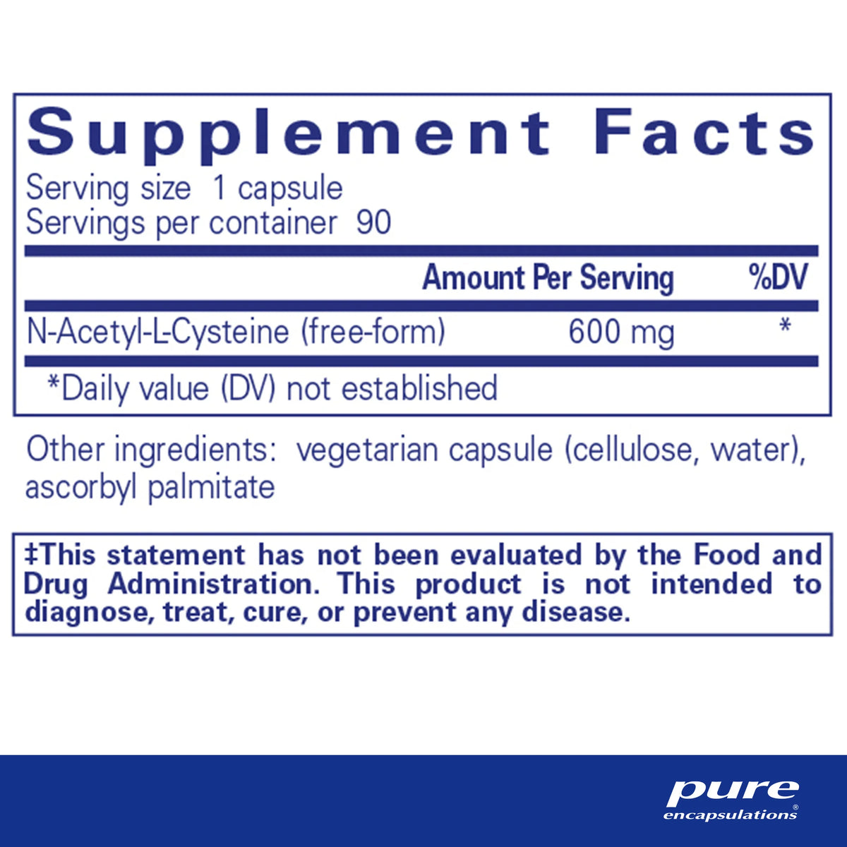 Pure Encapsulations: NAC (N-Acetyl-l-cysteine) 600 mg