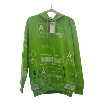 Snow Milk Hoodies: Positive Shipping Label Green (L)