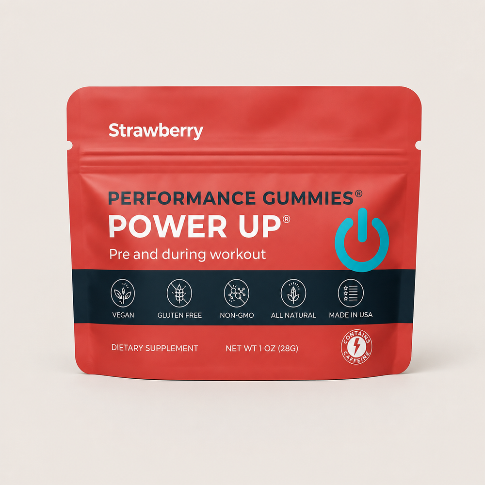 Seattle Gummy Company Pre Workout Gummies & Energy Supplements Power Up Strawberry