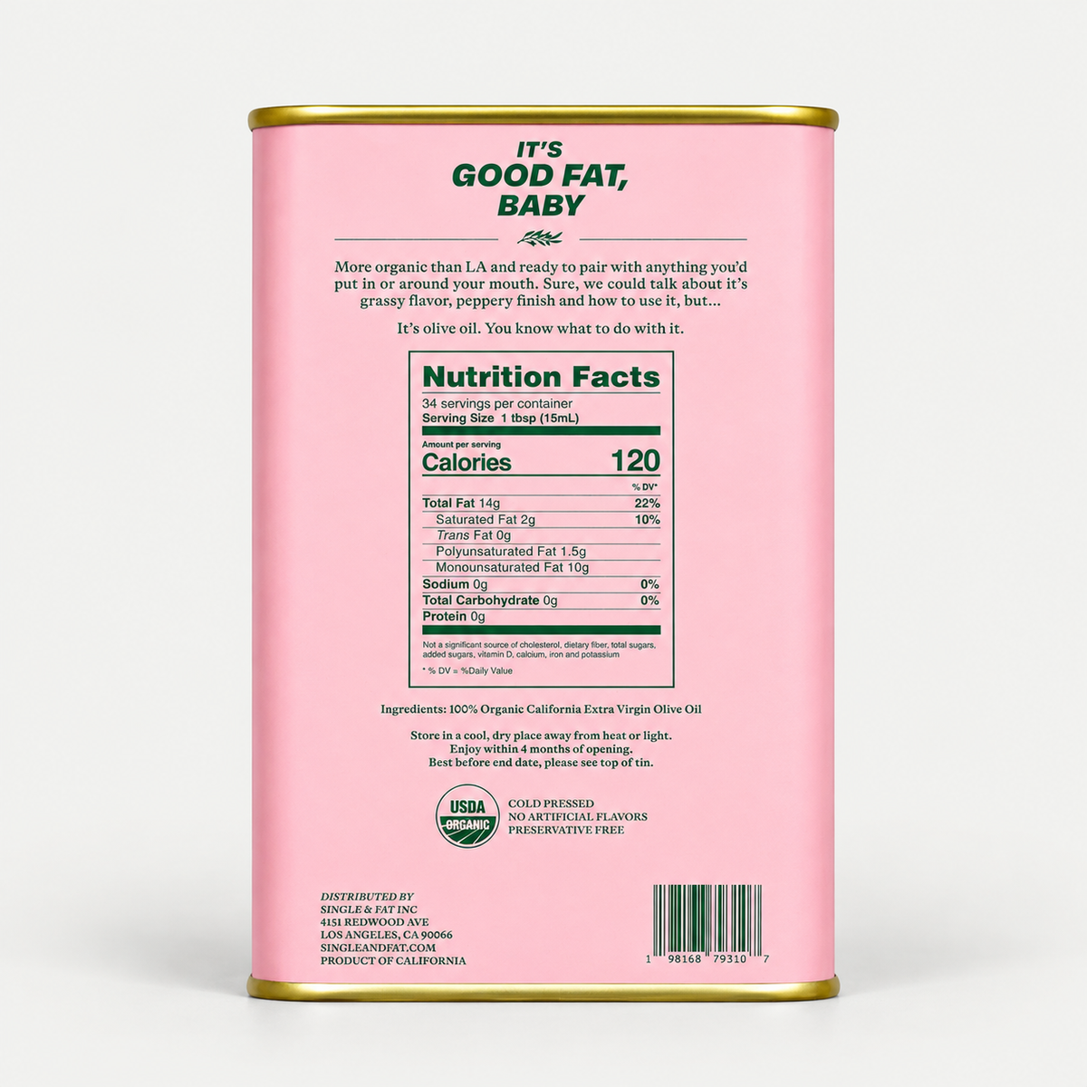 Organic Extra Virgin Olive Oil 16.9 oz