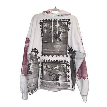 Snow Milk Hoodies: Hello Friend White (XL)
