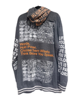 Snow Milk Hoodies: Words Hold Power Dark Grey & Orange (3XL)