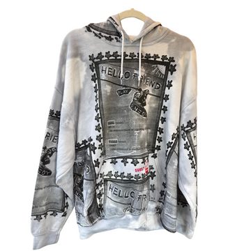 Snow Milk Hoodies: Hello Friend Black & White (XL)