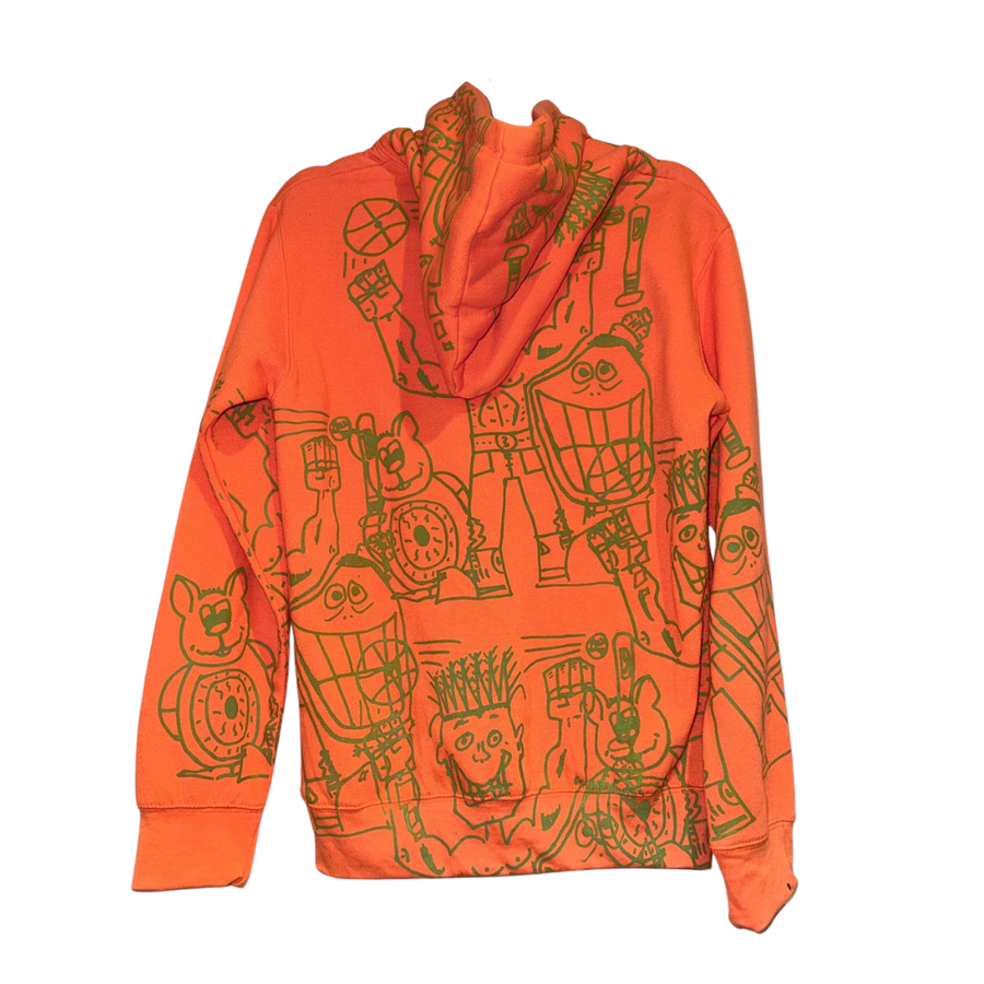 Snow Milk Hoodies: Snow Milk Print Orange (S)
