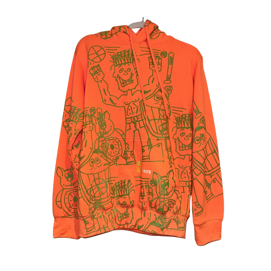 Snow Milk Hoodies: Snow Milk Print Orange (S)