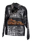Snow Milk Hoodies: Words Hold Power Black & Orange (M)