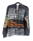 Snow Milk Hoodies: Words Hold Power Dark Grey & Multicolor (S)