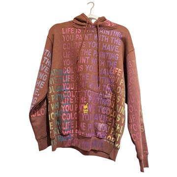 Snow Milk Hoodies: Life Is The Paiting Brown (L)
