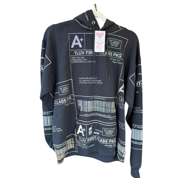 Snow Milk Hoodies: Positive Shipping Label Black (M)