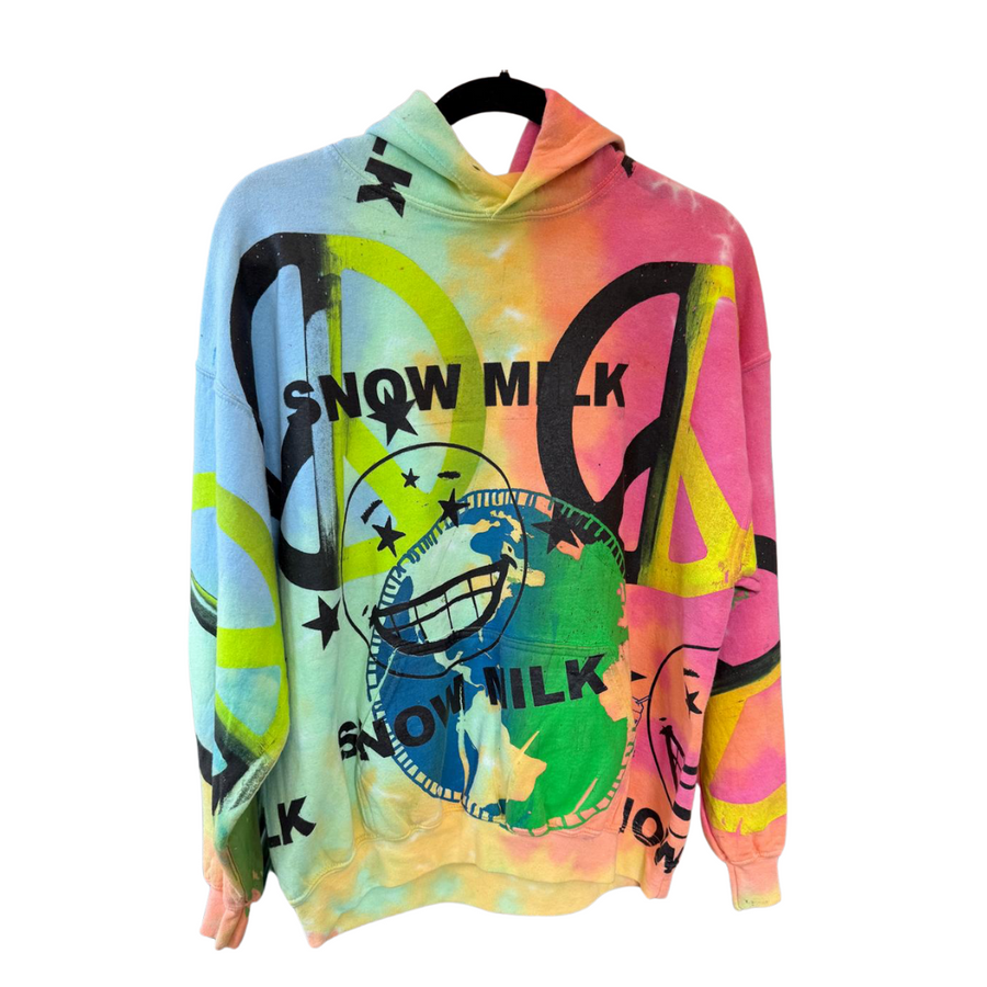 Snow Milk Hoodies: Smile Tie Dye (L)