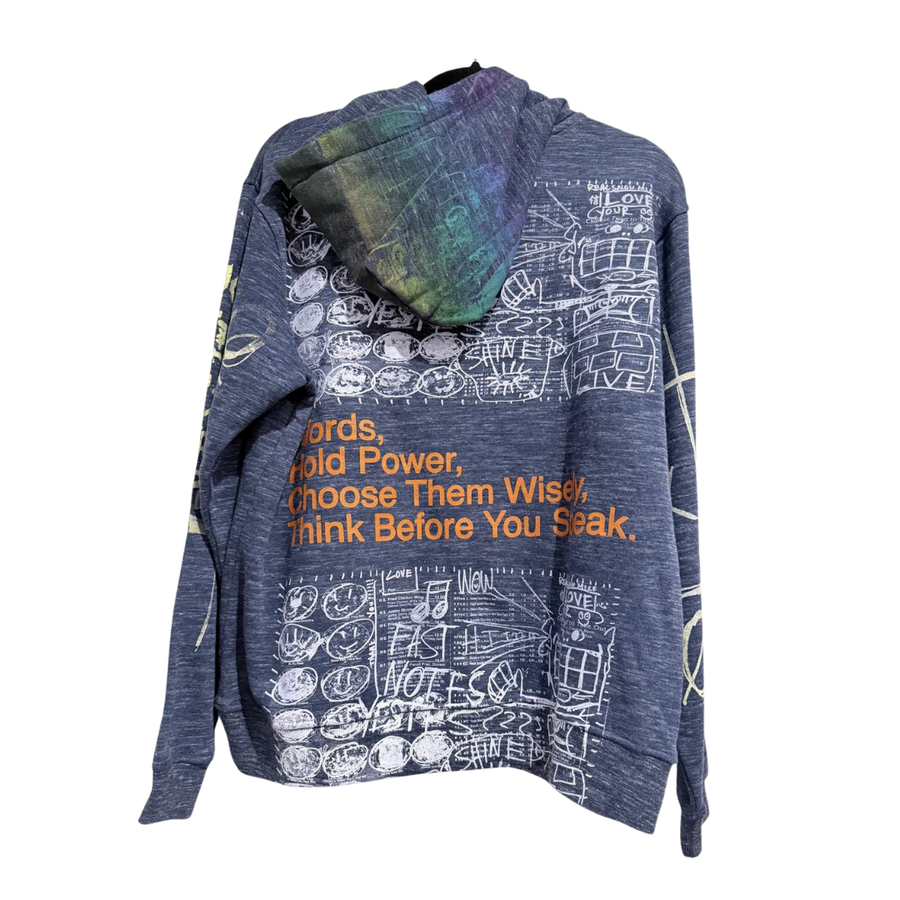 Snow Milk Hoodies: Words Hold Power Blue (M)