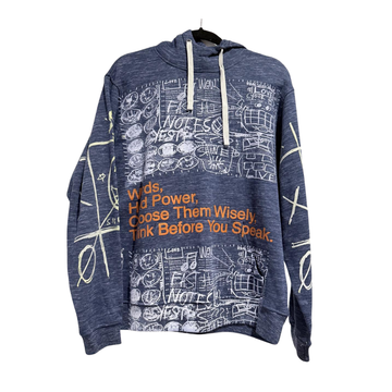 Snow Milk Hoodies: Words Hold Power Blue (M)