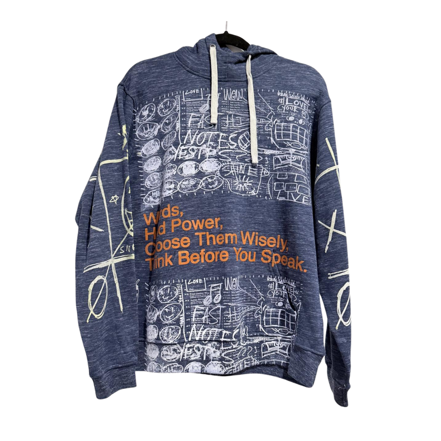Snow Milk Hoodies: Words Hold Power Blue (M)