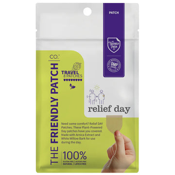 The Friendly Patch: Relief Day Patch - Arnica, White Willow Bark, Menthol for soreness and discomfort