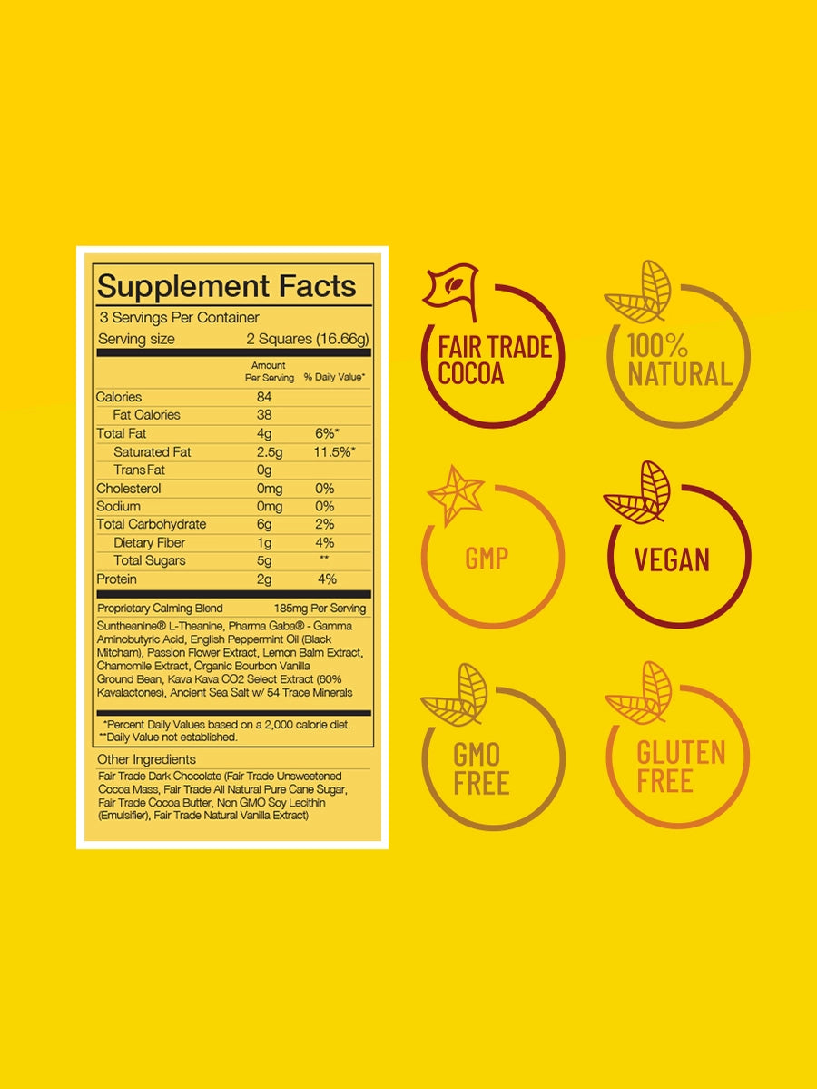The Functional Chocolate Company: Carefree Chocolate - Stress & Anxiety Formula - Mellow Mint
