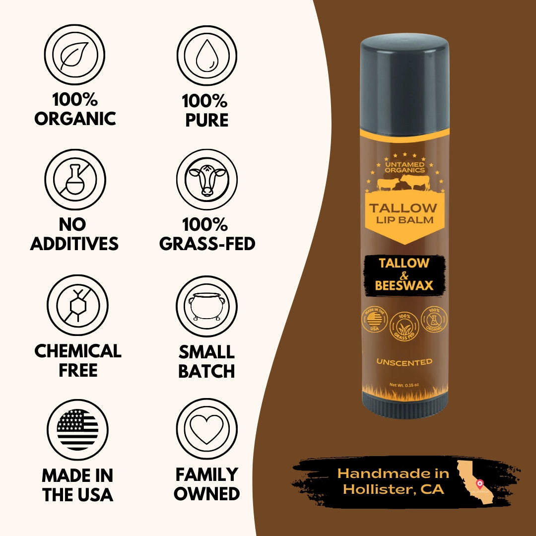 Grass-Fed Tallow Lip Balm | 0.15 oz
