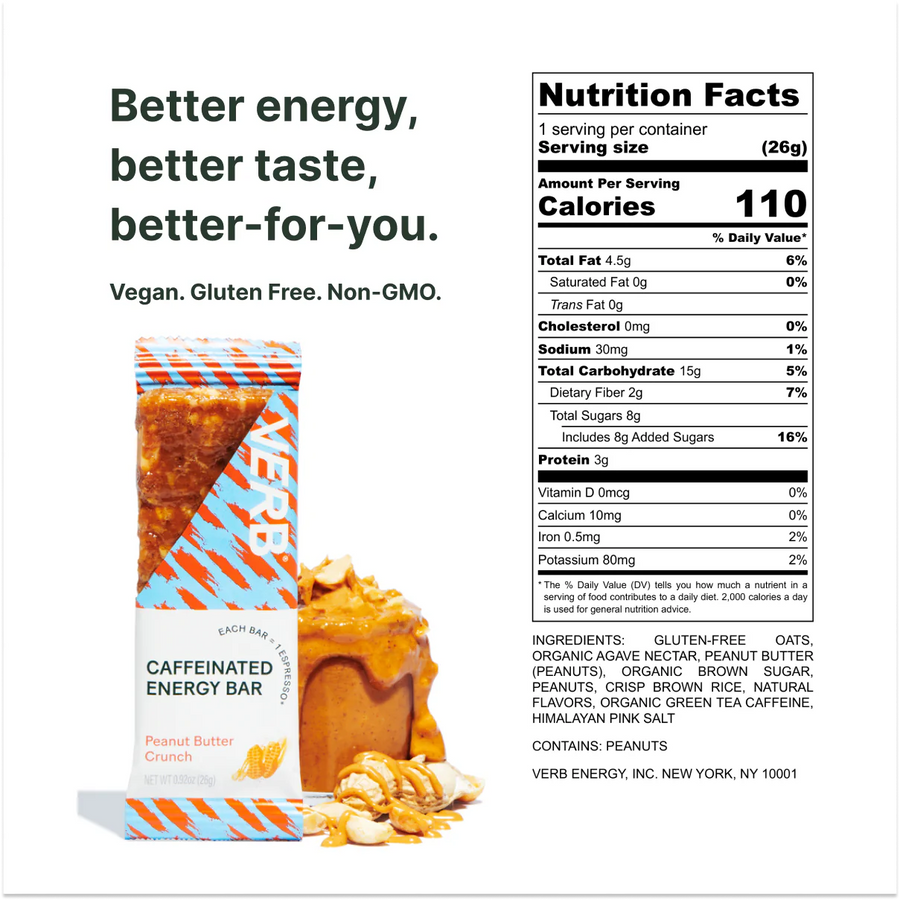 Verb: Peanut Butter Crunch Caffeinated Energy Bars