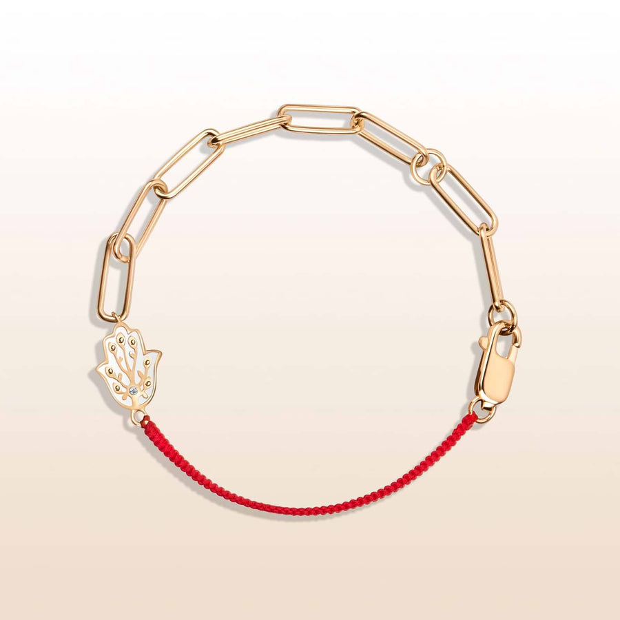 Karma & Luck - Exuberant Optimism - Red String Chain Hamsa Bracelet