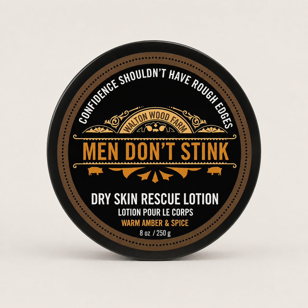 Walton Wood Farm: Men Don't Stink Dry Skin Rescue Lotion