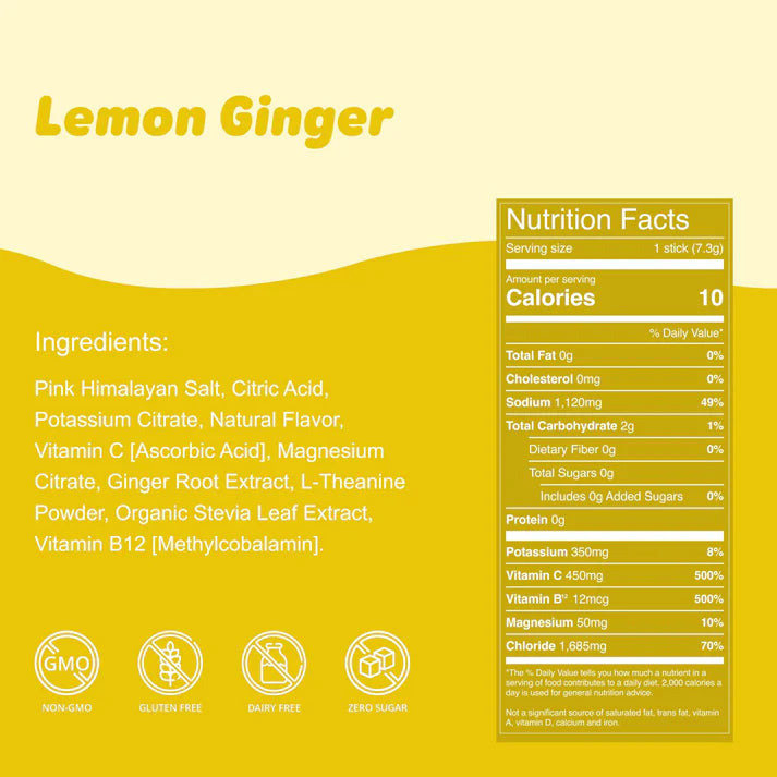 WaterBoy: Hydration + Weekend Recovery - Lemon Ginger