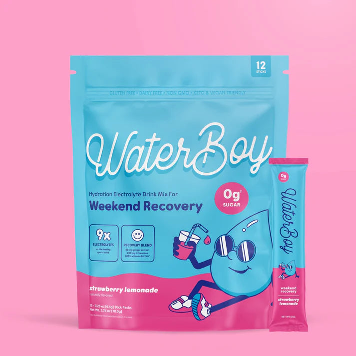 WaterBoy: Hydration + Weekend Recovery - Strawberry Lemonade