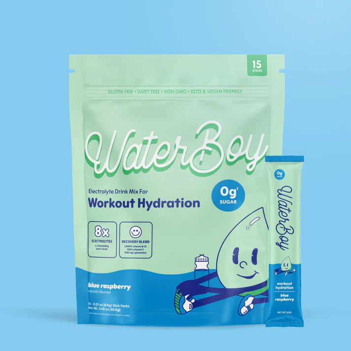 Waterboy Workout Hydration Drink Blue Raspberry