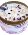 Picki Nicki: White Sage Candle w/ Amethyst, Rose & Clear Quartz Crystals