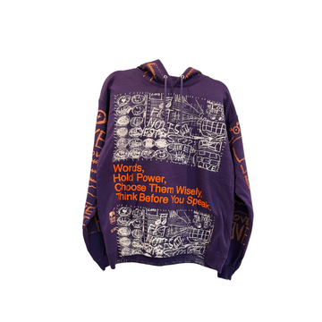 Snow Milk Hoodies: Words Hold Power Purple (M)