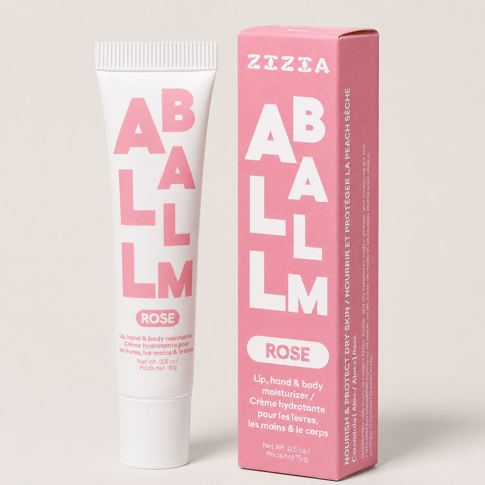 Zizia: All Balm Tube-Rose Hand & Lip Balm