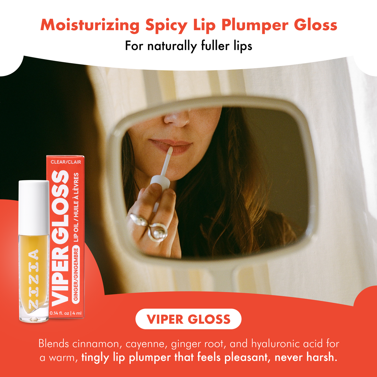 Viper Lip Gloss Plumper Oil - Ginger