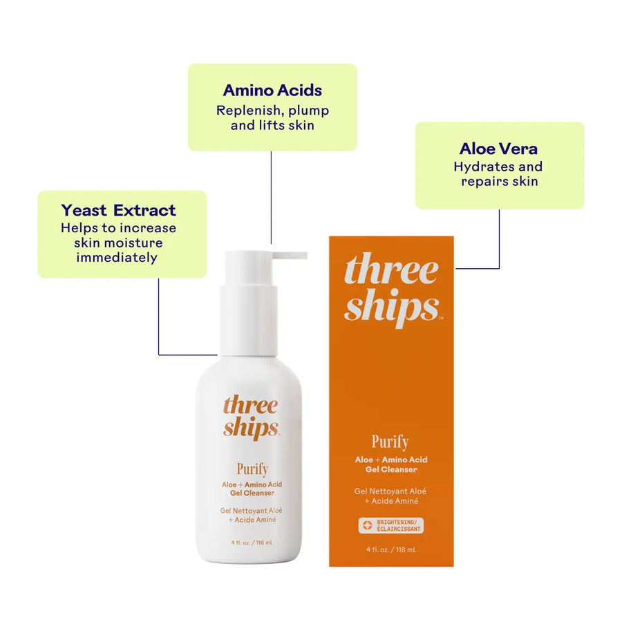 Three Ships: Purify Aloe + Amino Acid Gel Cleanser