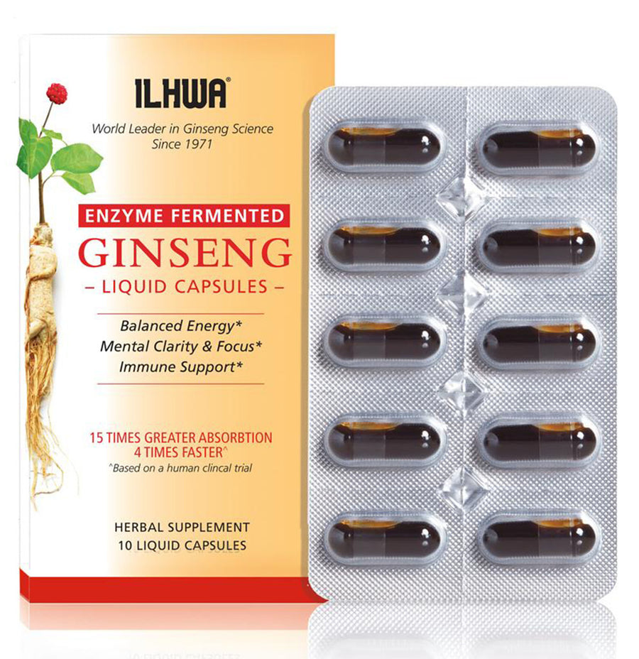 ILHWA Enzyme Fermented Ginseng Supplement: 10 Liquid Capsules